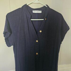 Petal & Pup, 100% Linen, size 4, Navy